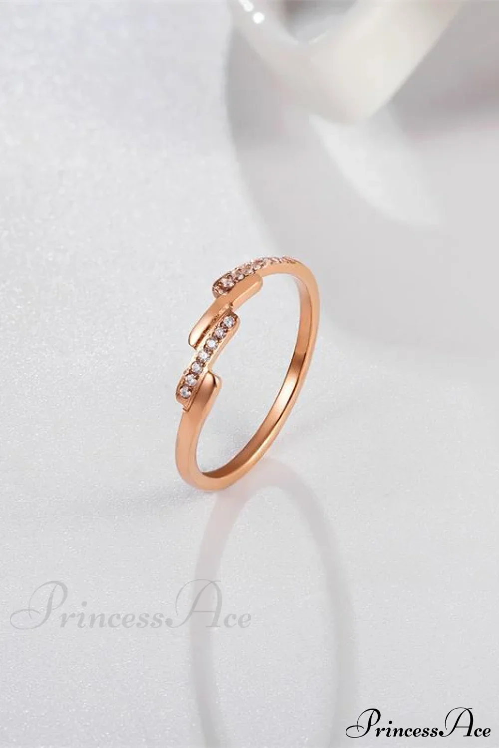 Korean Style Titanium Steel Diamond Ring - Image 6