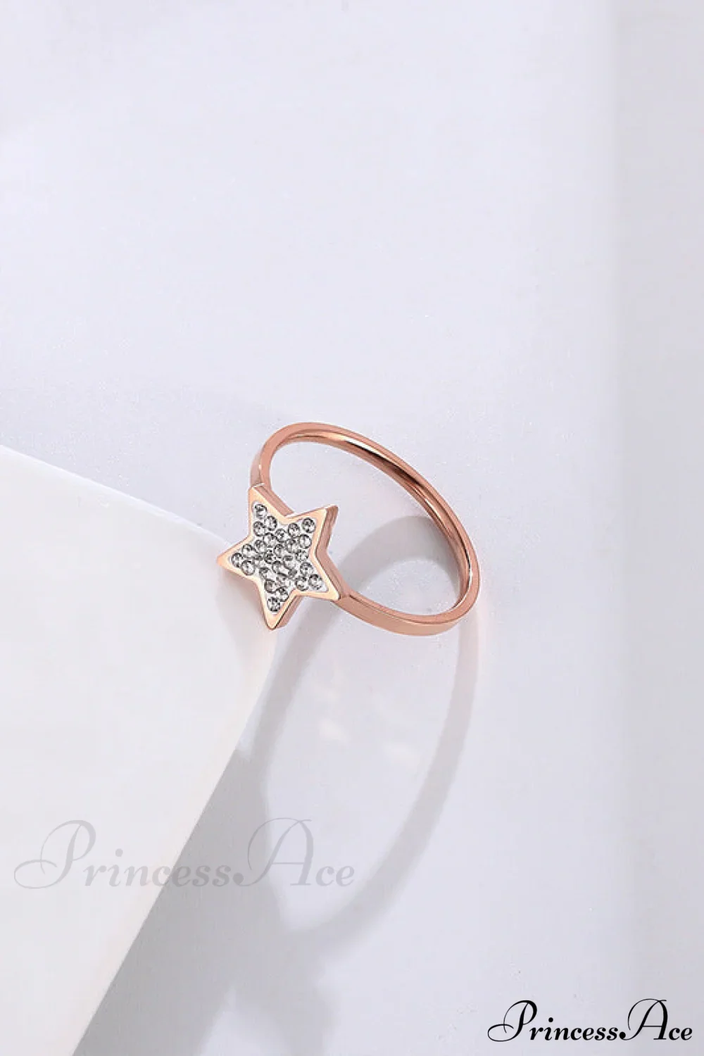Five-pointed Star Full Diamond Titanium Steel Ring - Image 3