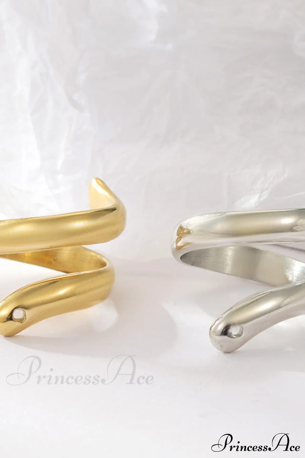 Stainless Steel Exaggerated Serpentine Cast Ring - Image 2