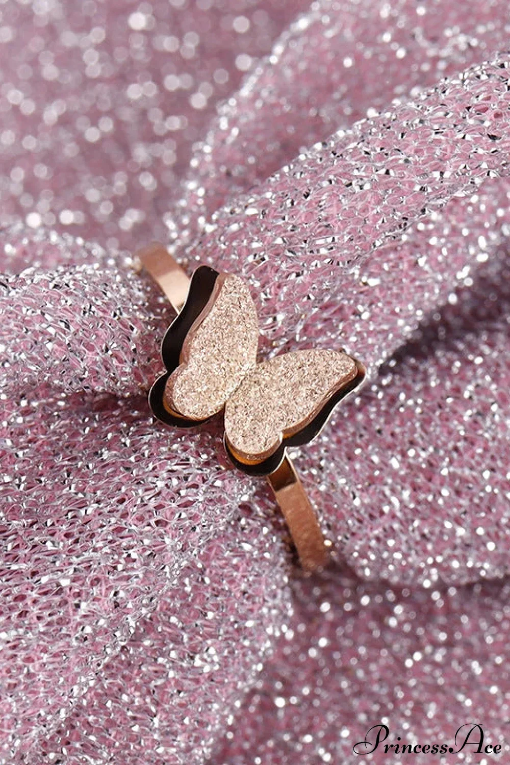 Fashion Frosted Butterfly Titanium Steel Ring - Image 4