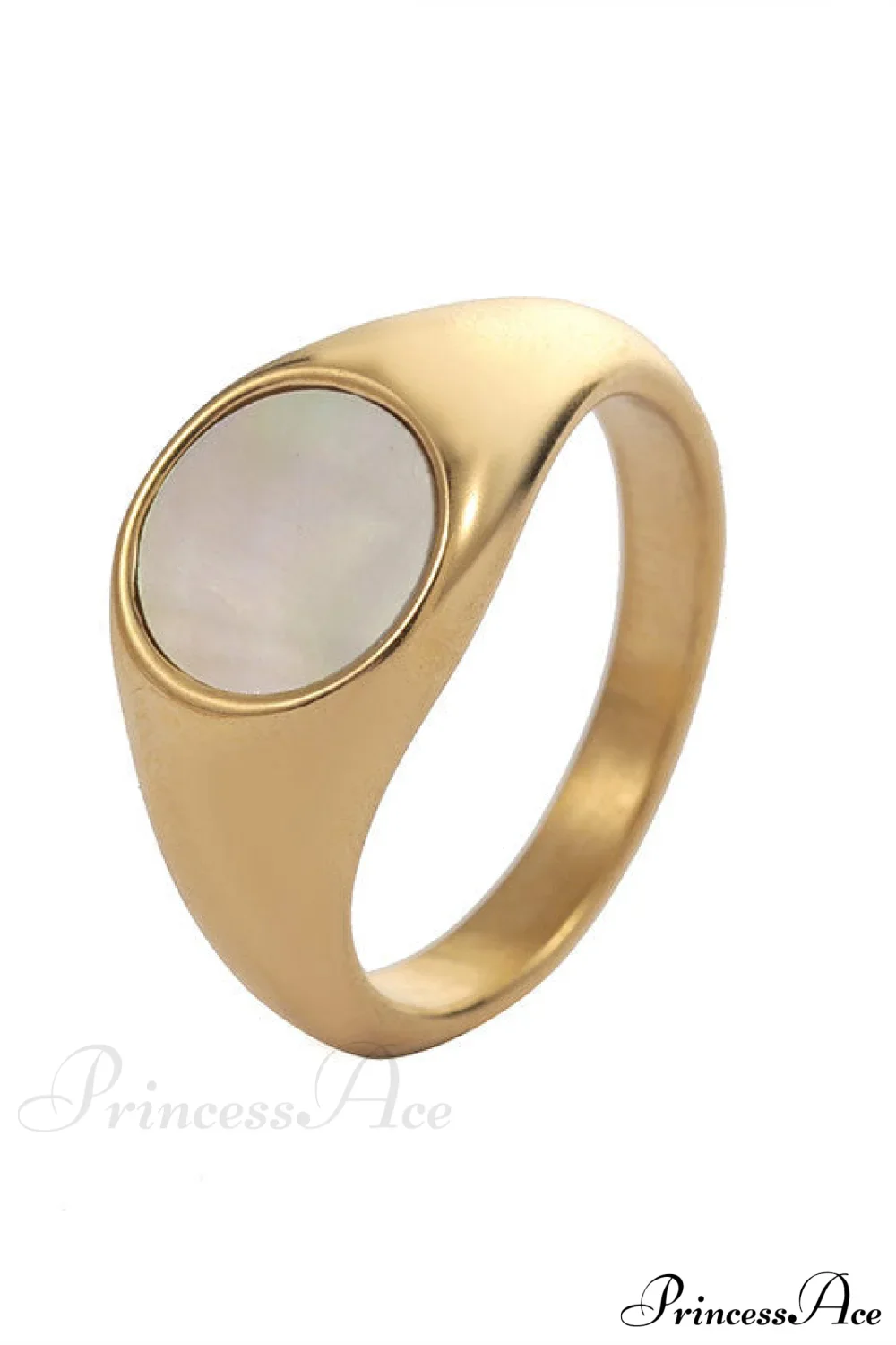 Titanium Steel Natural Opal Closed Rings - Image 5