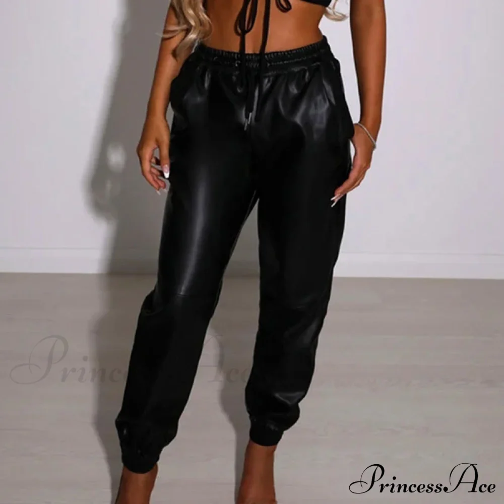 PU Leather Fashion Elegant Office Pants - Image 5