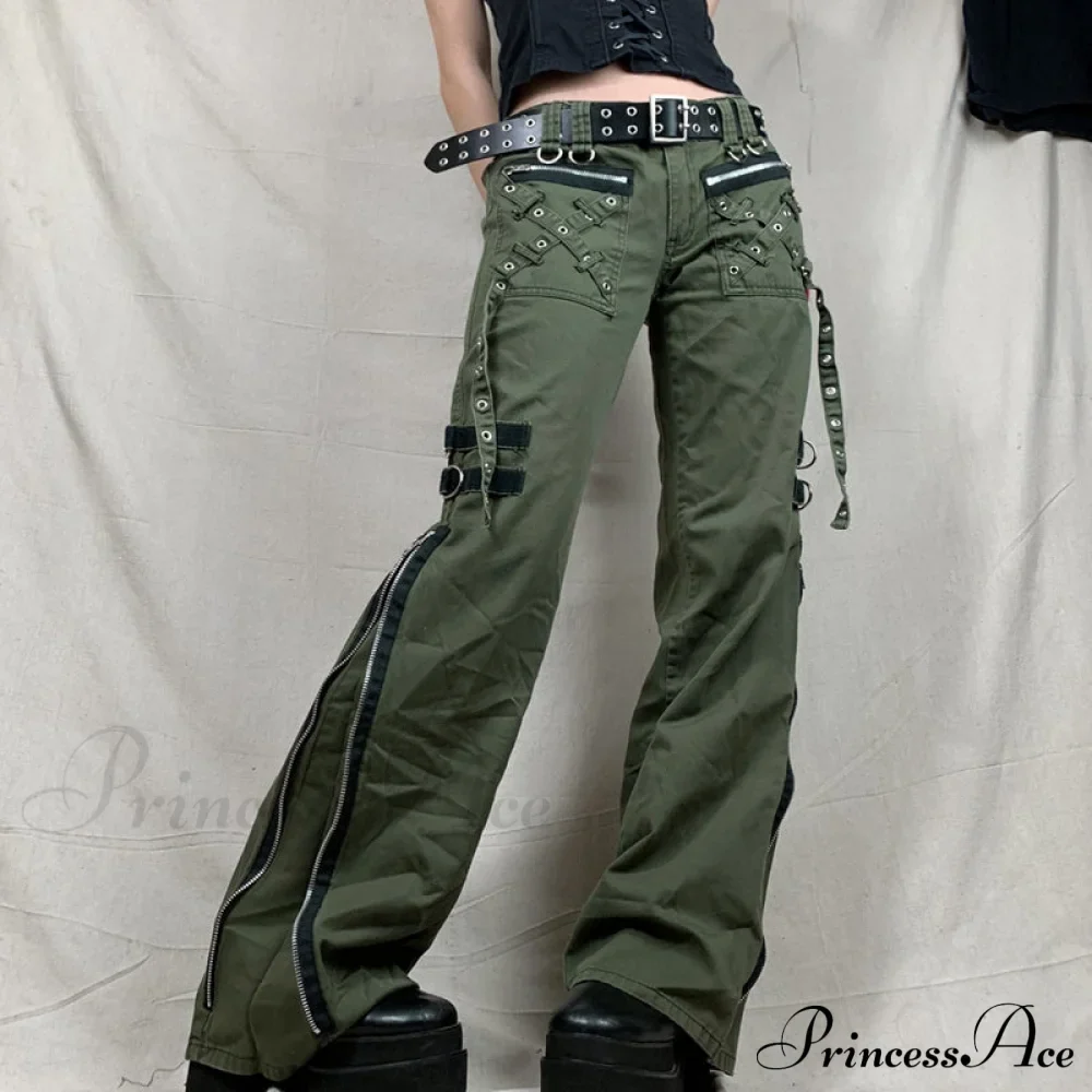Bandage Low Waist Cargo Pants - Image 2