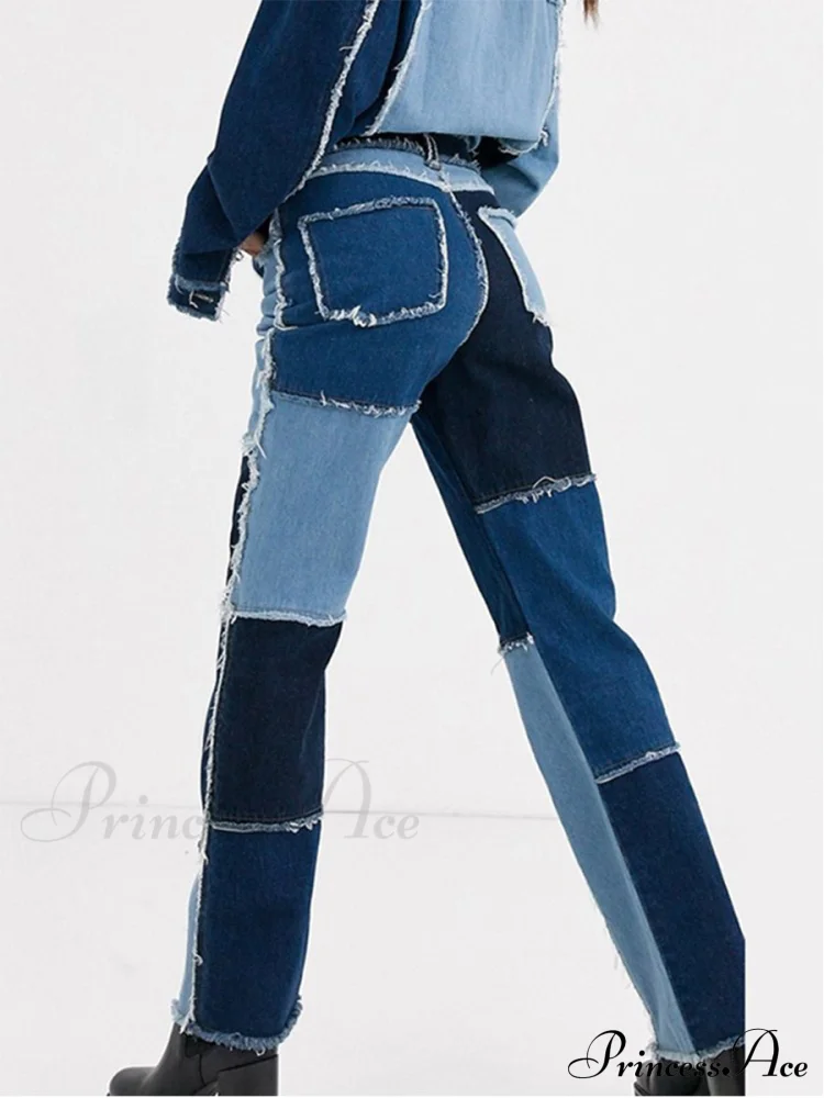 High Street Variegated Patchwork Jeans - Image 8