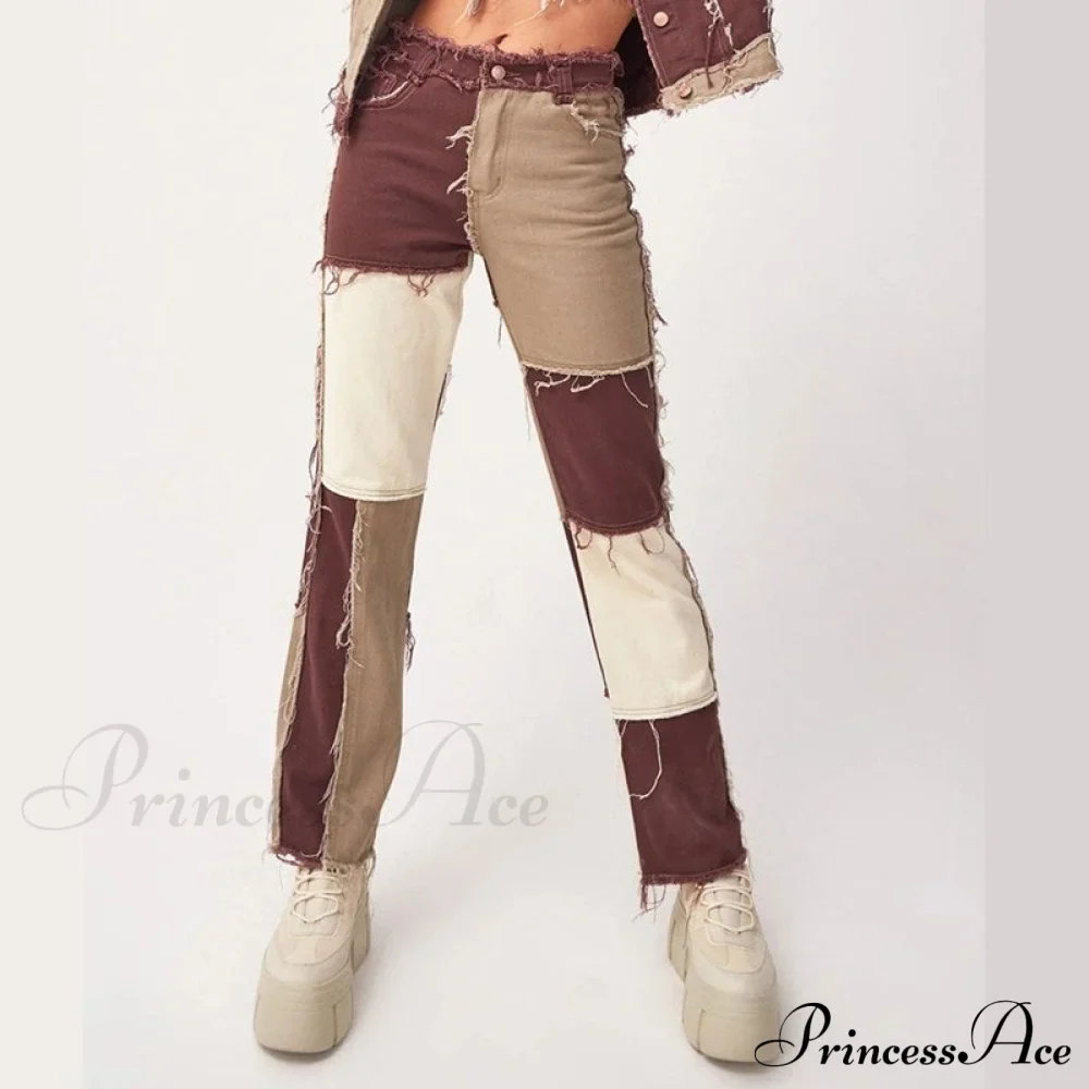 High Street Variegated Patchwork Jeans - Image 9