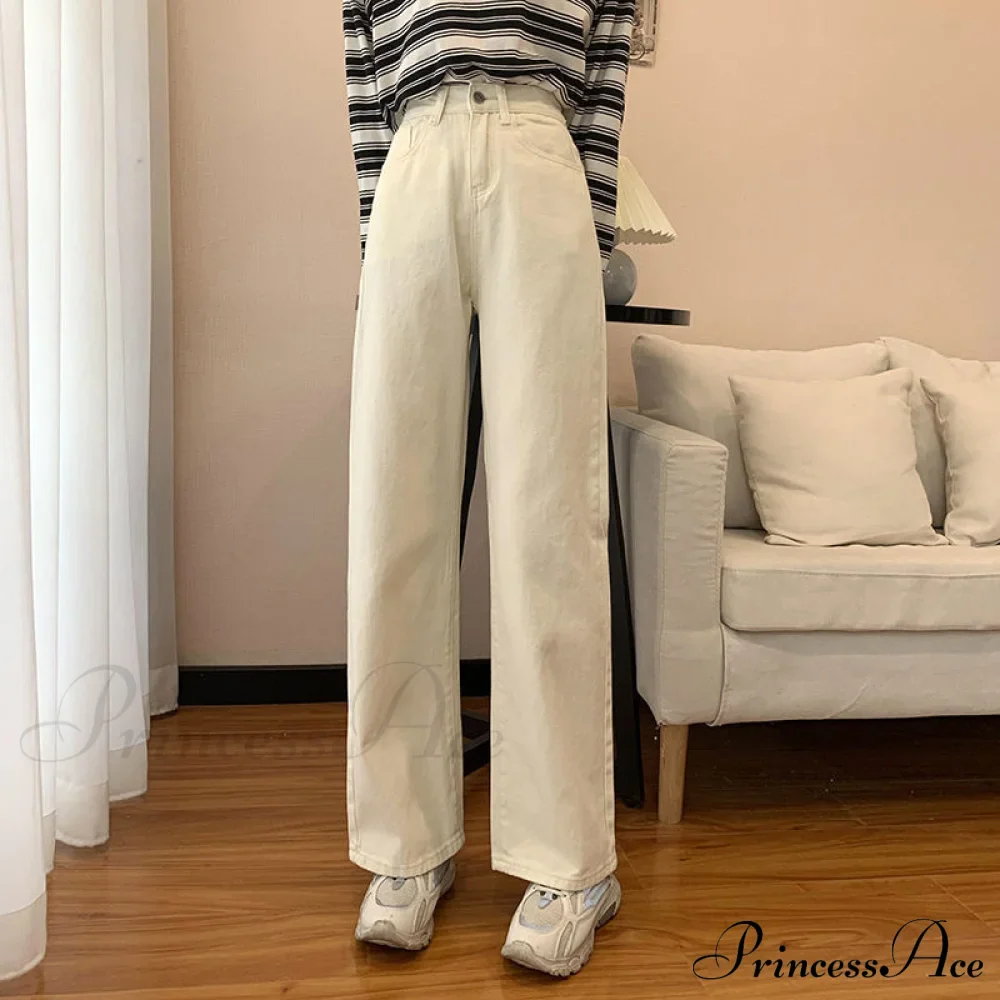 Straight Leg High Waist Stretch Denim Trousers - Image 3
