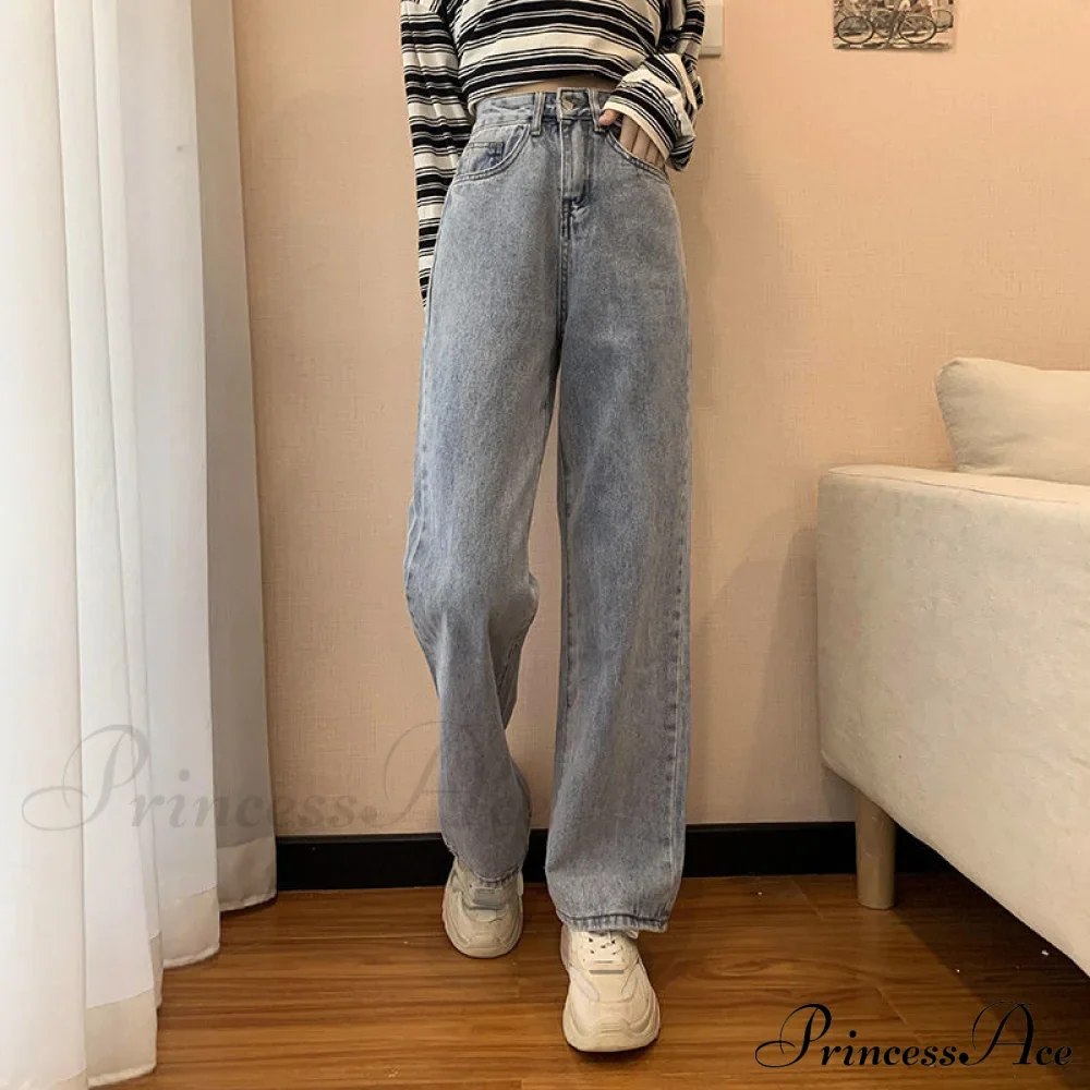 Straight Leg High Waist Stretch Denim Trousers - Image 4