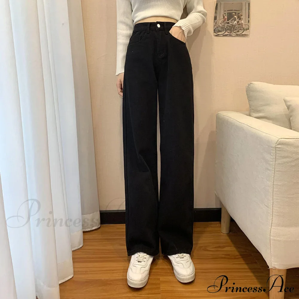 Straight Leg High Waist Stretch Denim Trousers - Image 5