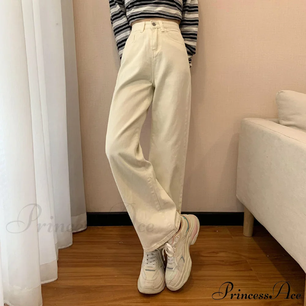 Straight Leg High Waist Stretch Denim Trousers - Image 7