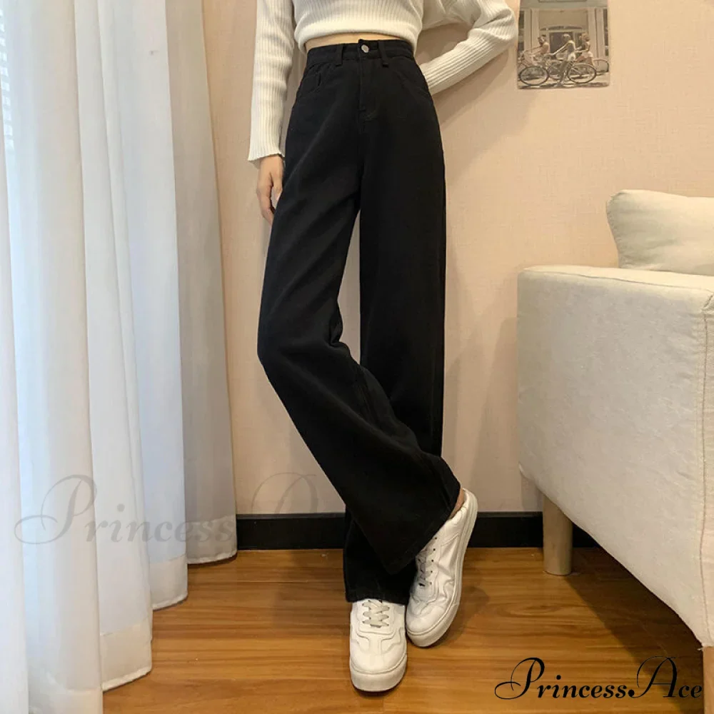 Straight Leg High Waist Stretch Denim Trousers - Image 8