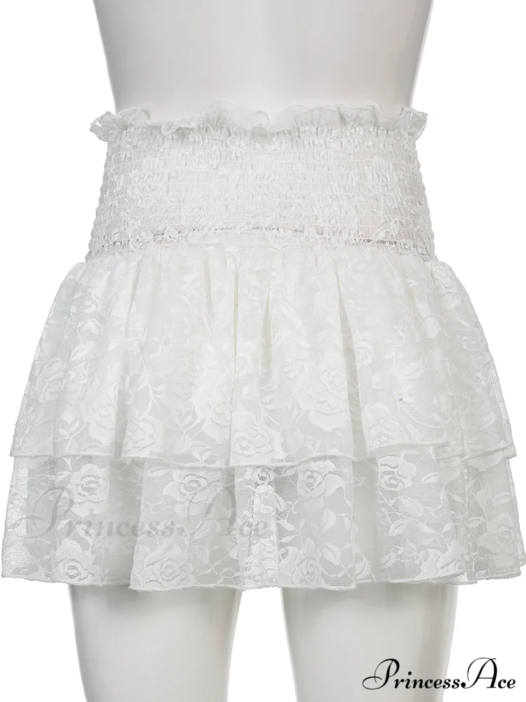 Ruched Cascading Ruffle Mini Skirt - Image 5