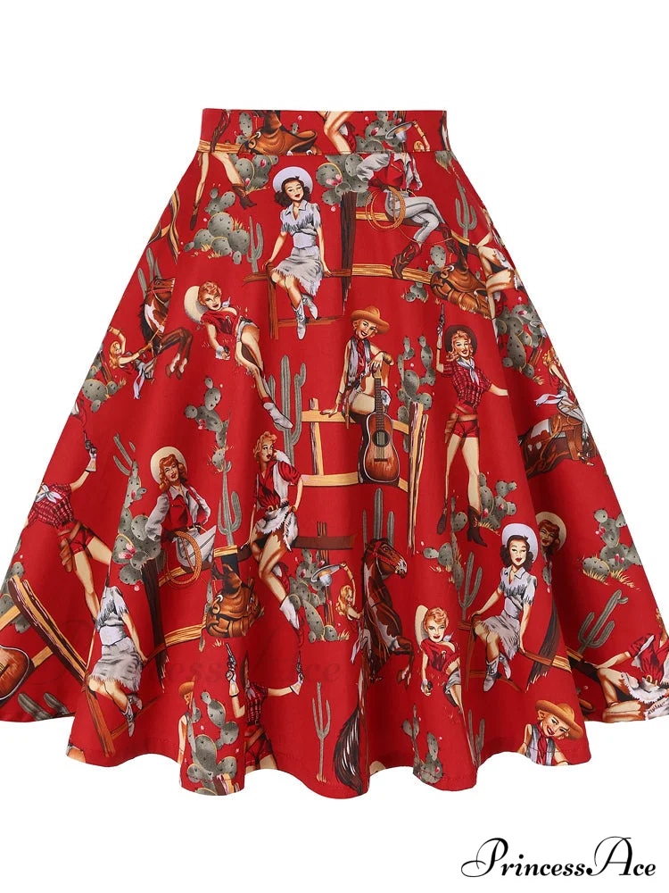Runway Vintage Rockabilly Midi Skirt - Image 12