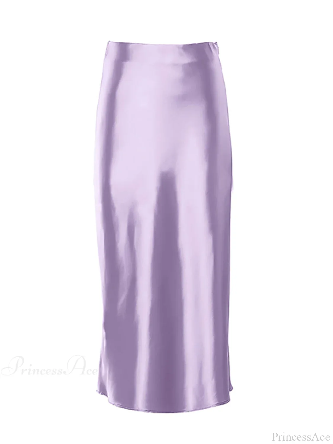 Solid Purple Satin Silk Skirt - Image 3