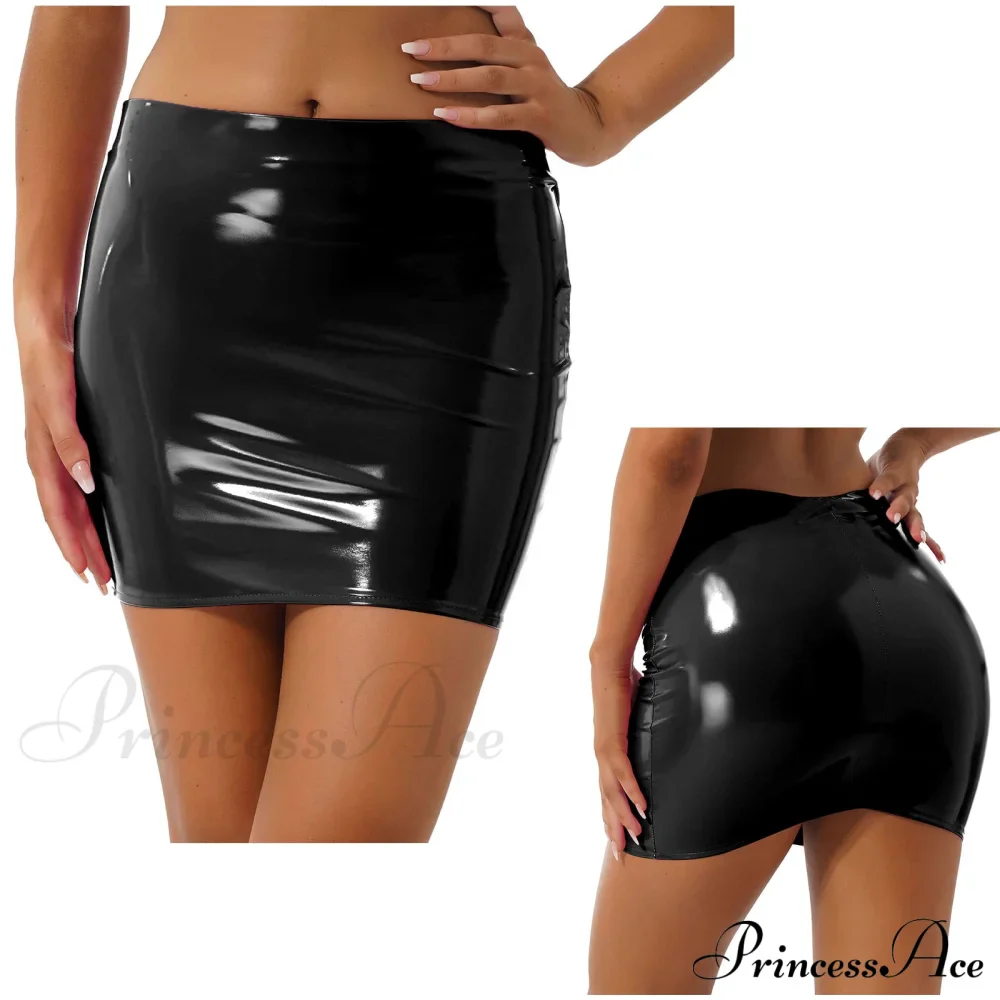 Latex Patent Leather Miniskirt - Image 7