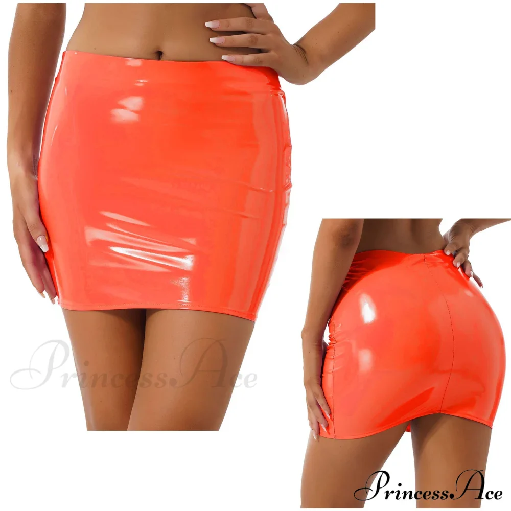 Latex Patent Leather Miniskirt - Image 8