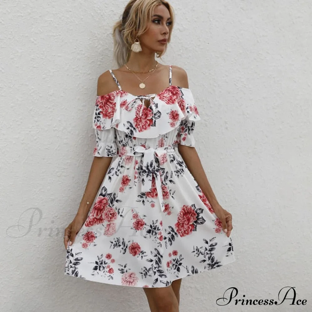 Sexy Spaghetti Strap Floral Print Mini Dress - Image 4