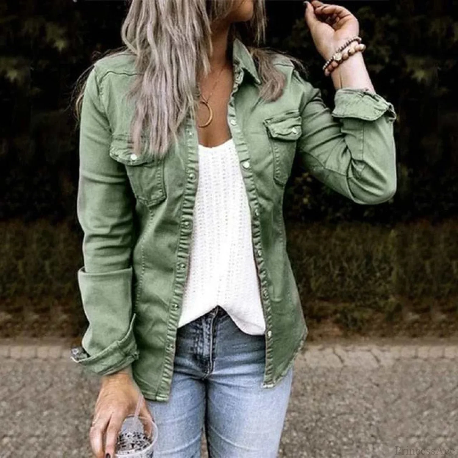 Thin Solid Denim Jacket - Image 3