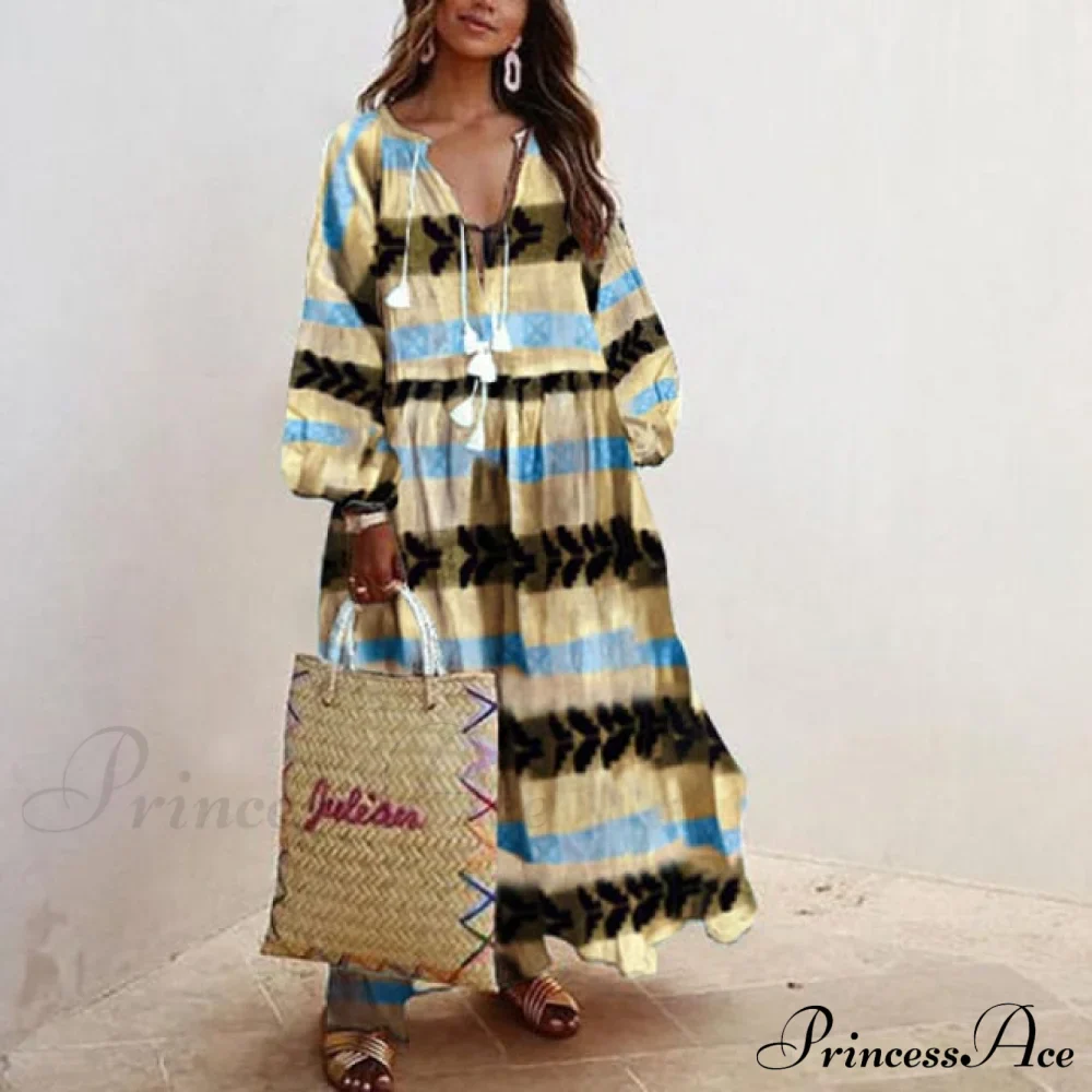 Autumn Vintage Long Lantern Sleeve Ladies Dresses - Image 7