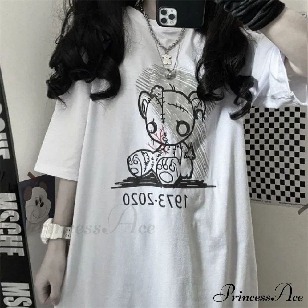 White Cartoon Female Kawaii Tops Tee - Image 18