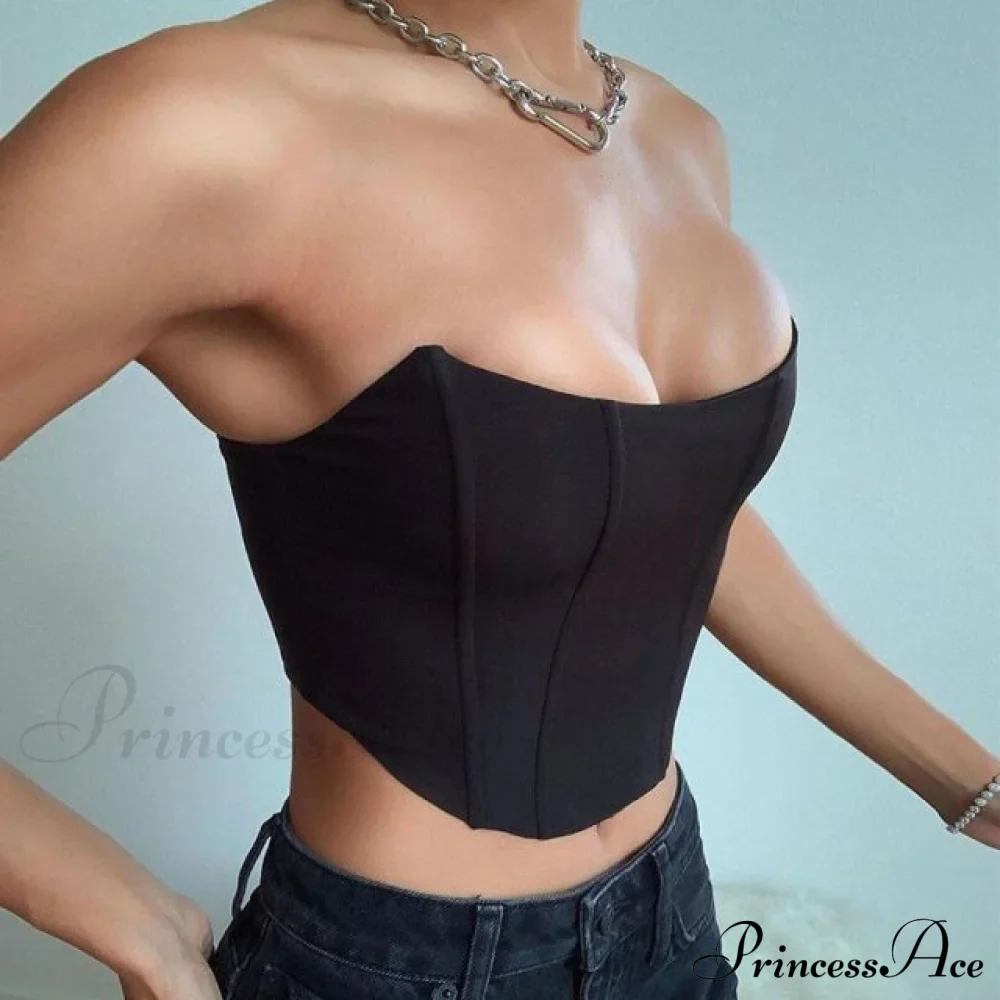 Sleeveless Off Shoulder Velvet Sexy Corset - Image 5