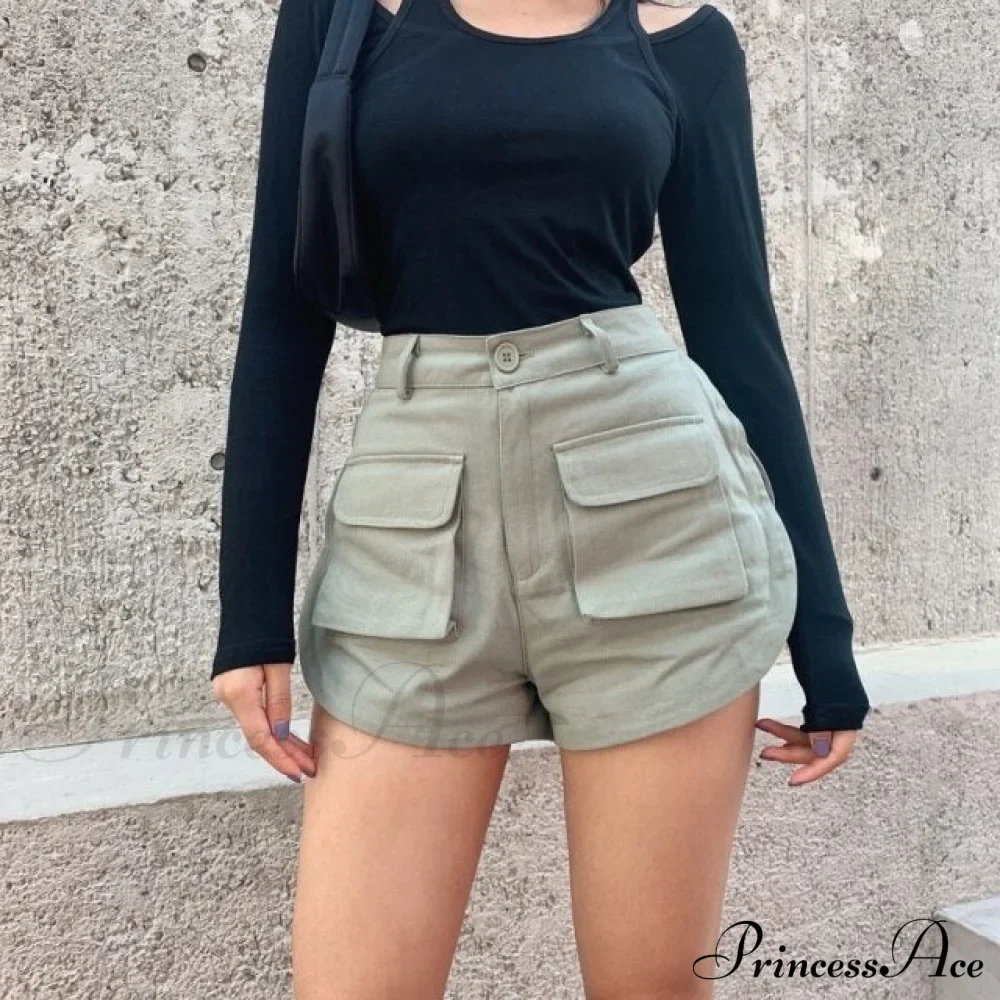 High Waist Slim Curved Split Design Short - Image 2