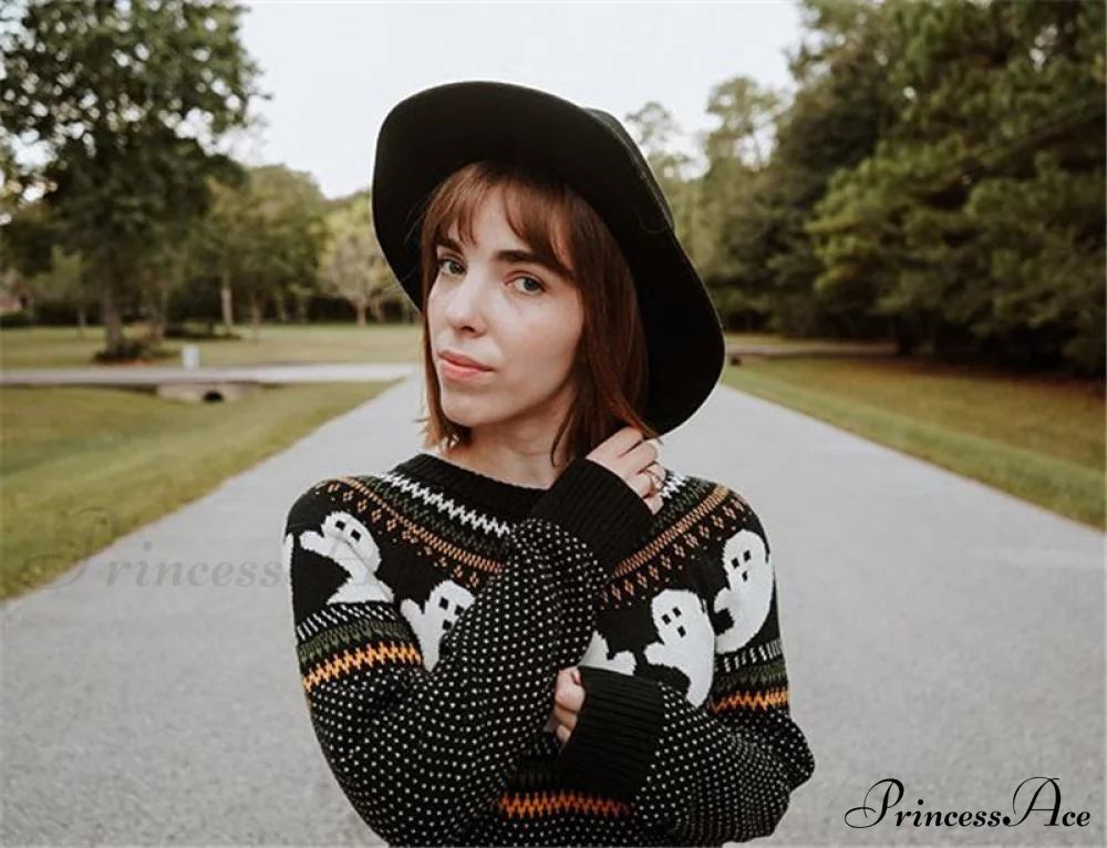 Pumpkin Knitted Pullovers Sweaters - Image 4