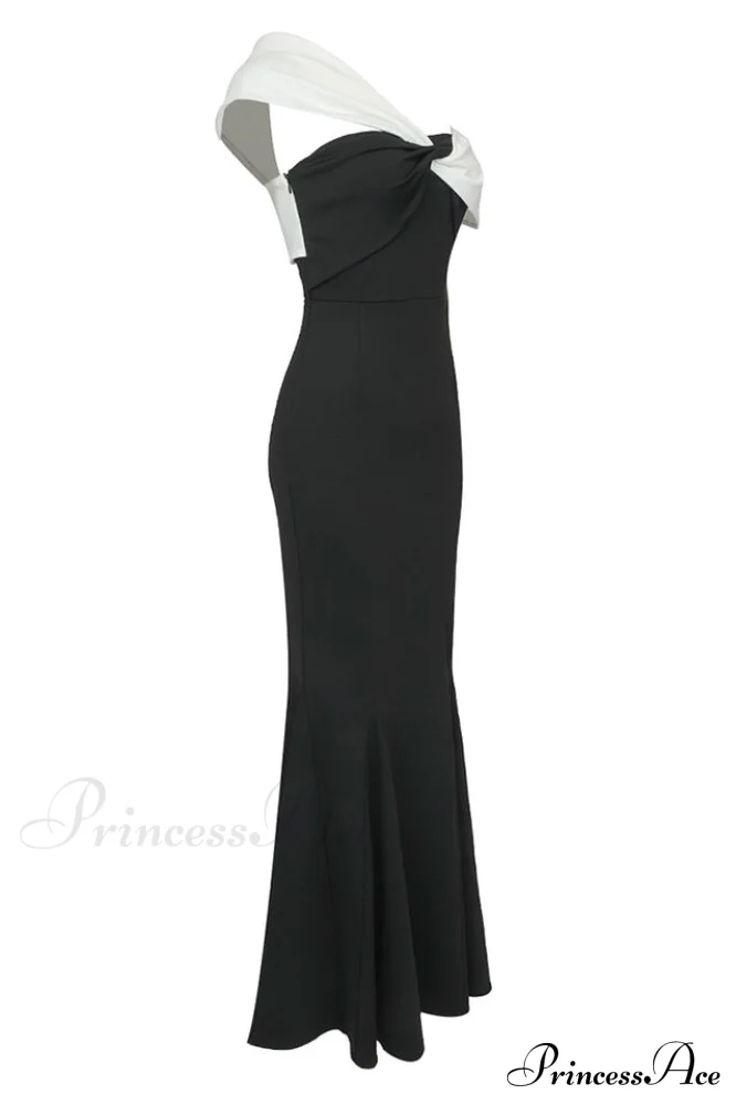 Asymmetric Off Stylish Shoulder Maxi Dress - Image 6