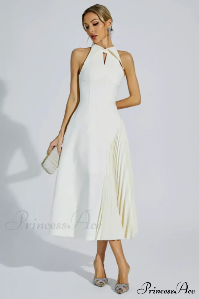 Cynthia Cream Stylish Midi Dress - Image 3