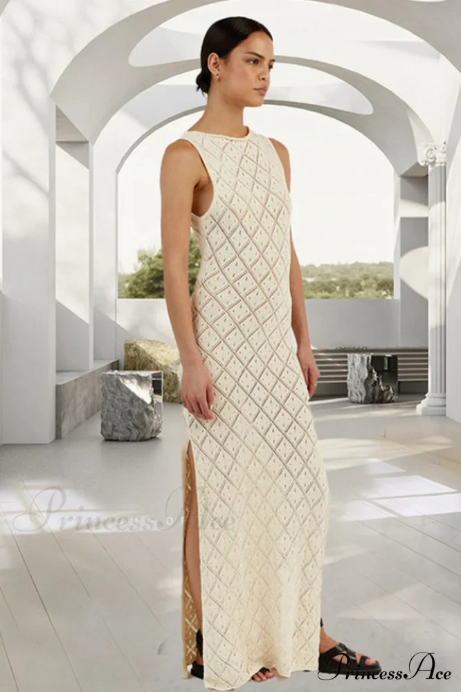Crochet Hollow Stylish Knitted Dress - Image 2