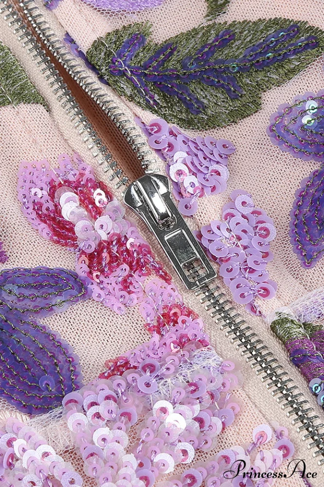 Calista Sequin Stylish Embroidered Maxi Dress - Image 9