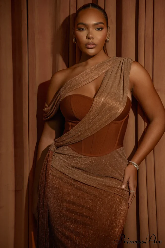 Green Draped Stylish Maxi Dress - Image 11