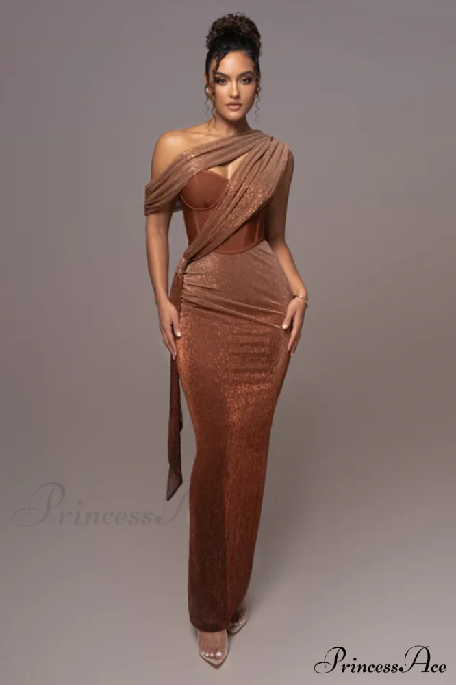 Green Draped Stylish Maxi Dress - Image 7
