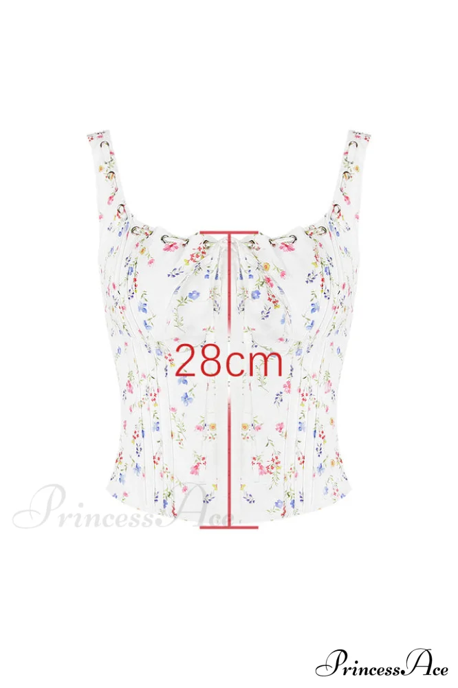 Chicca White Stylish Posy Print Top - Image 8