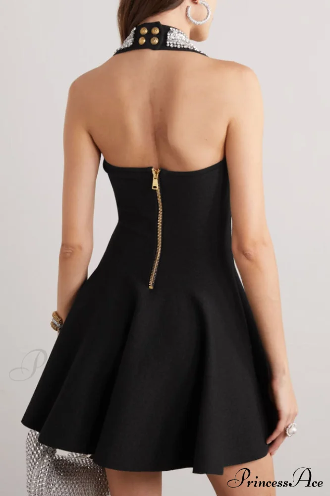 Enya Knit Stylish Backless Mini Dress - Image 12