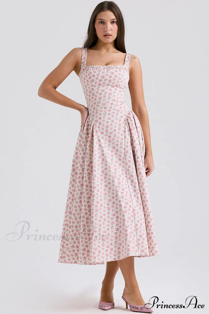 Dorothy White Stylish Rosebud Print Sundress - Image 6