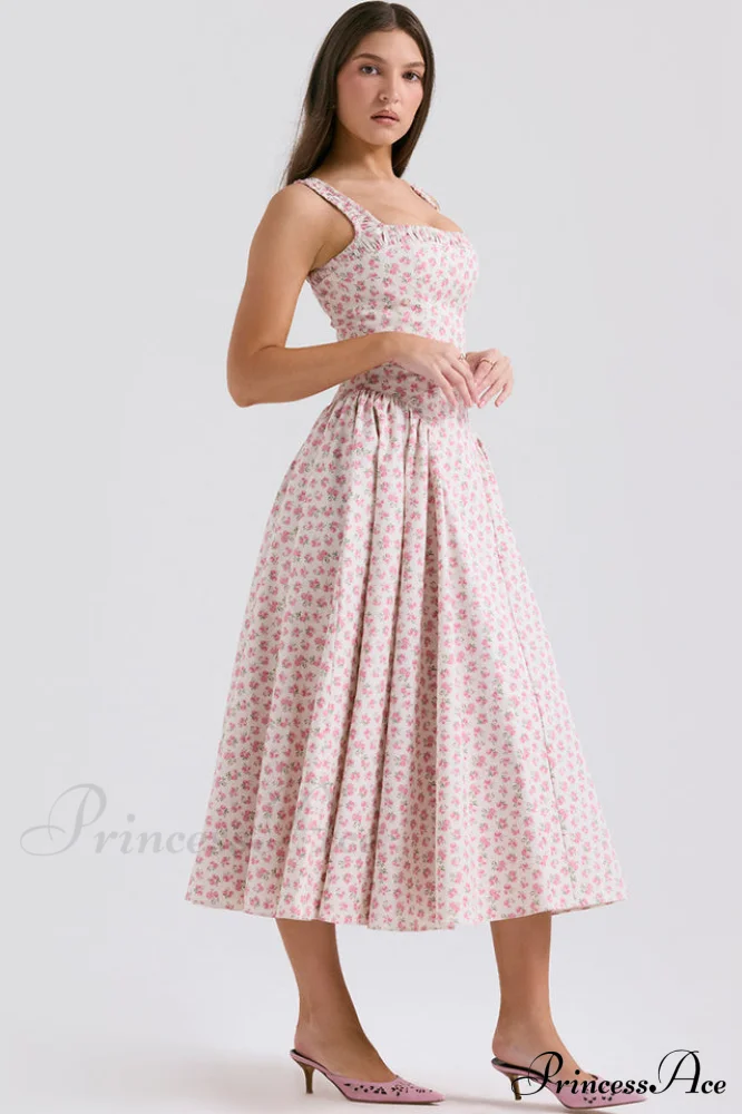 Dorothy White Stylish Rosebud Print Sundress - Image 8