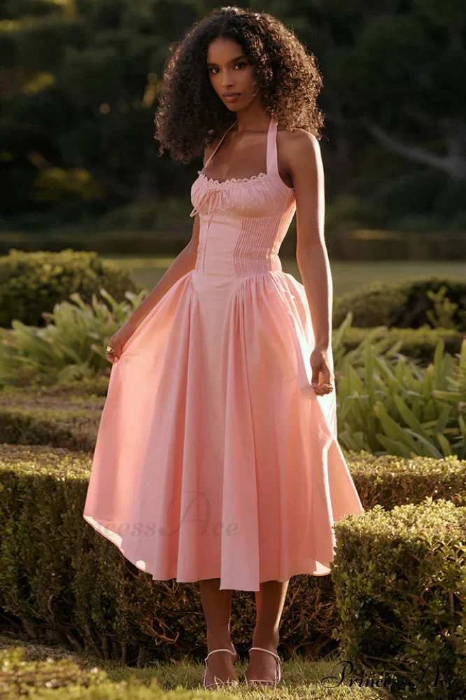 Adabella Cotton Stylish Halter Midi Sundress - Image 15