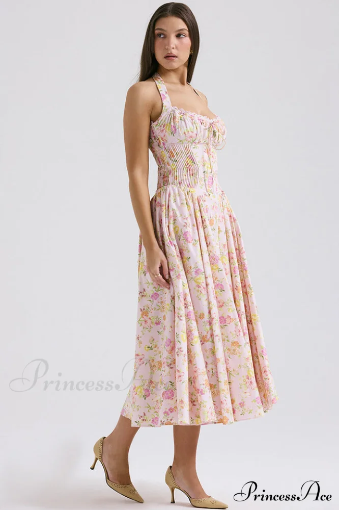 Adabella Cotton Stylish Halter Midi Sundress - Image 20