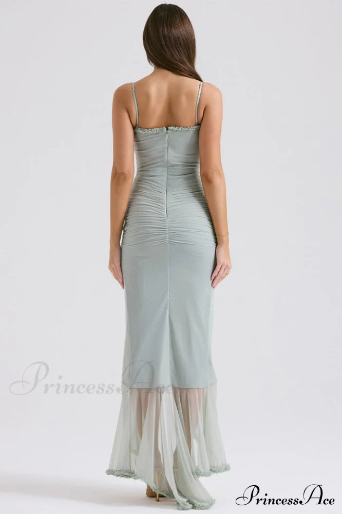 Gabriella Light Stylish Peach Ruffle Dress - Image 9