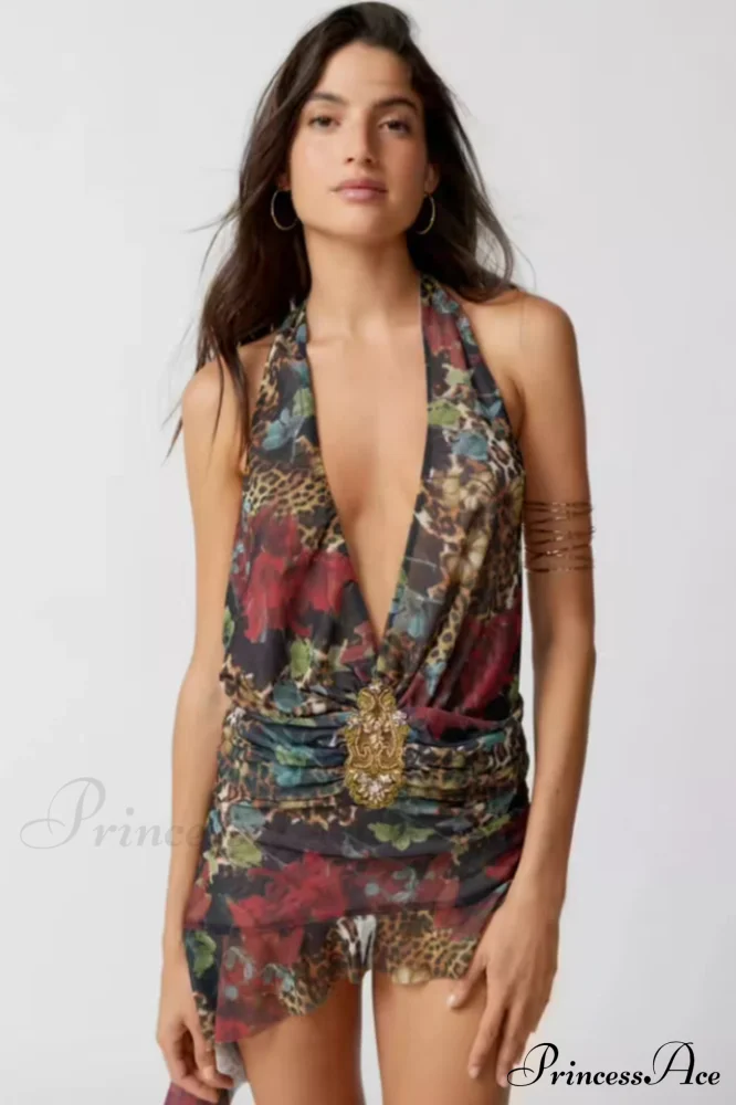 Cindy Plunge Stylish Mini Dress - Image 3