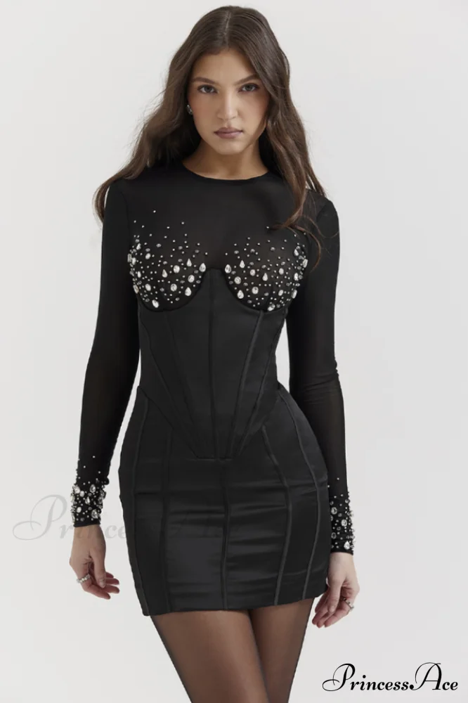 Anastasia Crystal Stylish Embellished Belted Dress