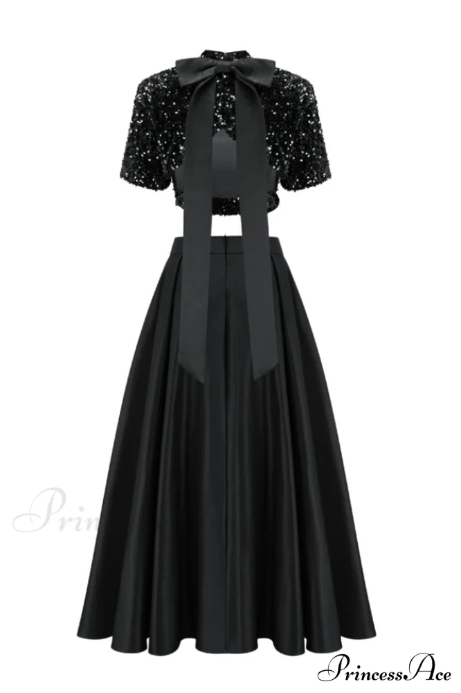Aisha Sequin Bow Charming Lace Up Set - Image 10