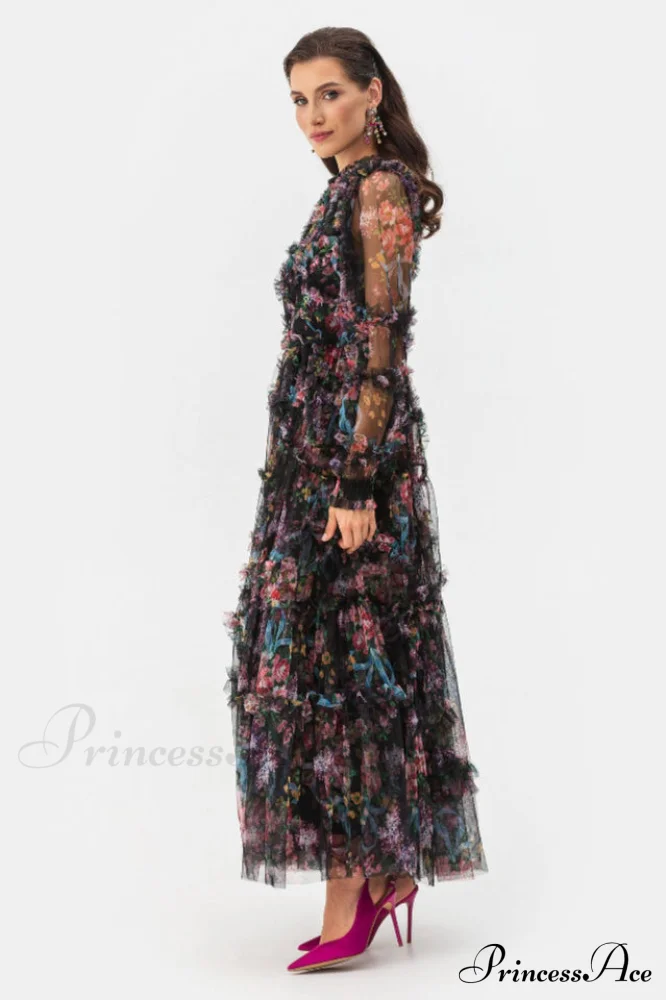 Georgina Ruffle Stylish Maxi Dress - Image 4