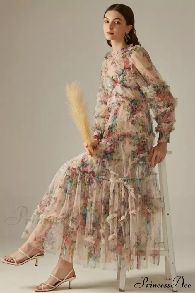Georgina Ruffle Stylish Maxi Dress - Image 6
