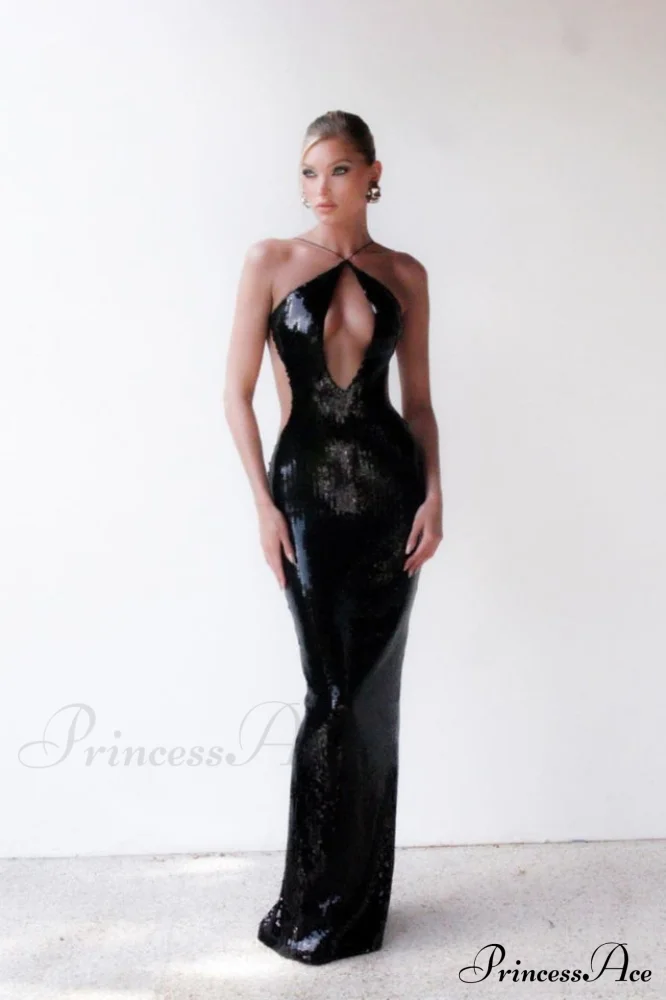 Darcy Backless Stylish Cutout Sequin Dress - Image 4
