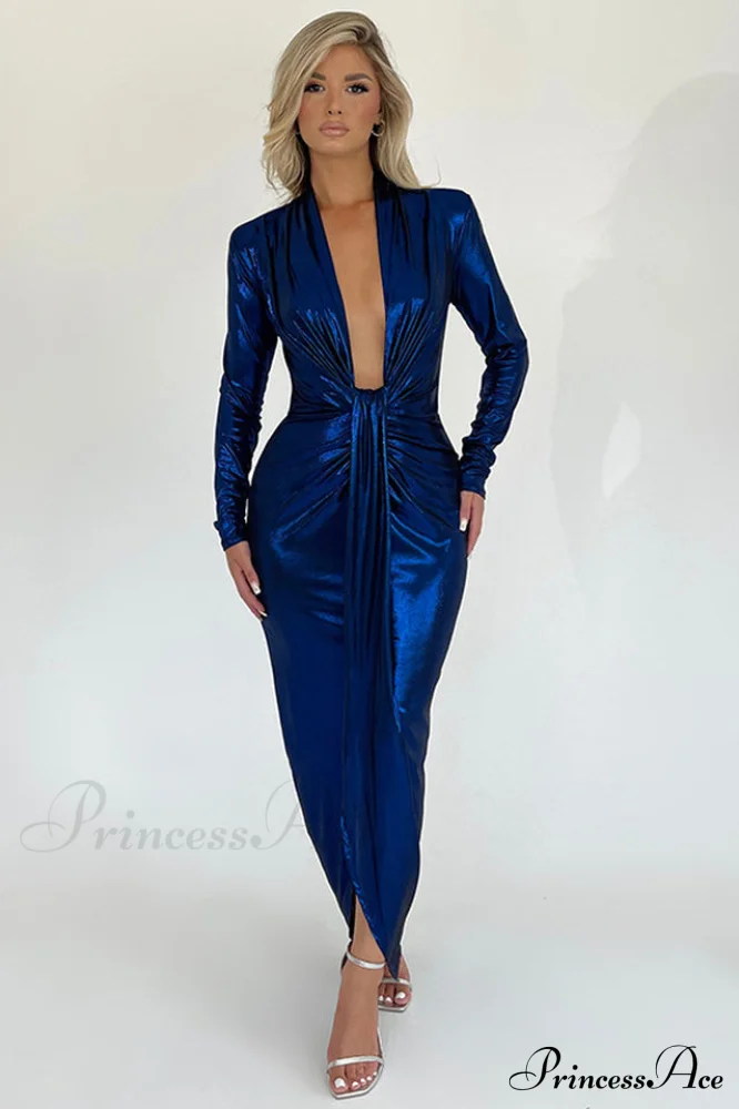 Juliette Metallic Stylish Tie Front Dress