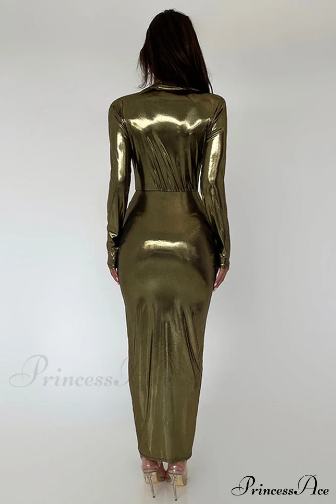 Juliette Metallic Stylish Tie Front Dress - Image 12