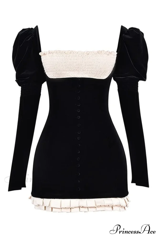 Azaria Black Stylish Vintage Dress - Image 8