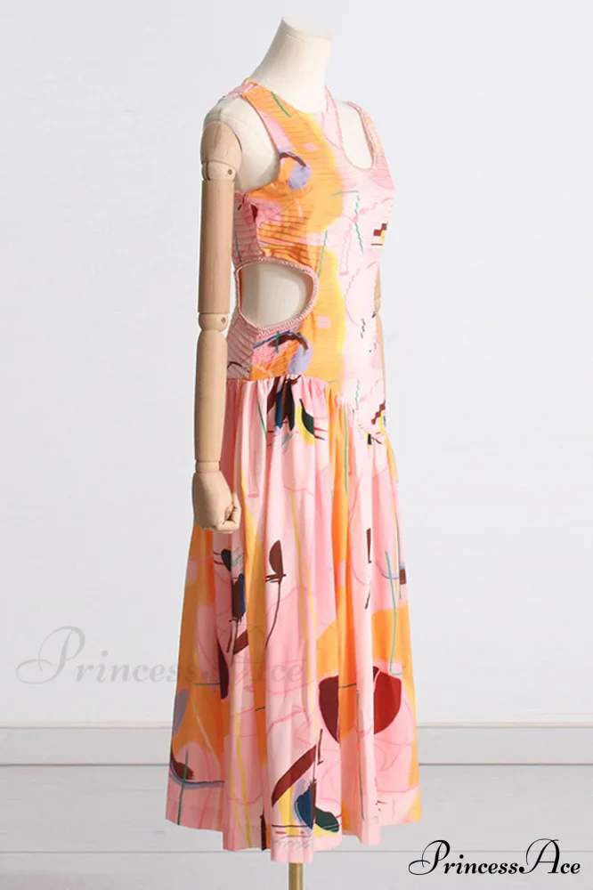Jolie Abstract Stylish Cut-Out Midi Dress - Image 14