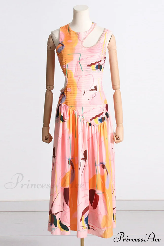 Jolie Abstract Stylish Cut-Out Midi Dress - Image 9